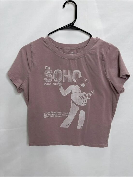 Hollister Tops - Hollister Mauve Graphic SOHO Rock Festival Tee